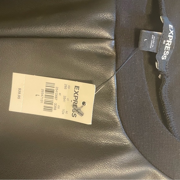 NWT Express black faux leather vest shirt size large - Picture 3 of 3